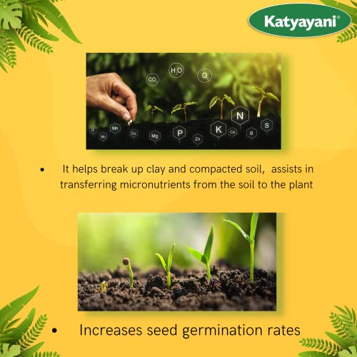Katyayani Activated Humic Acid + Fulvic Acid 98% Super Fertilizer for All Plants Flower Vegetable Fruit 100% Organic for Home Garden Nursery & Agriculture Use Growth Stimulator (800 Gram (Set of 1))