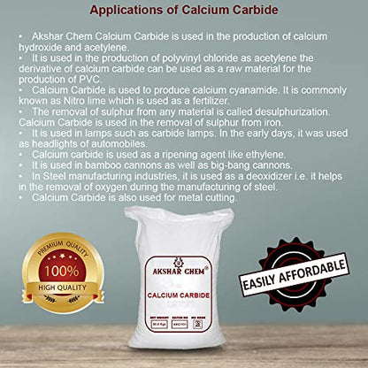 Industrial-Grade Calcium Carbide for Acetylene Gas Generation - Reliable Chemicael Reactant 75% CAS. No. 75-20-7 (400 Gram)