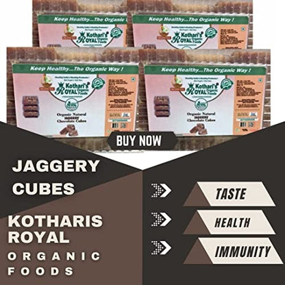 Kothari's Royal Organic Jaggery Cubes 2000gm pack of 4