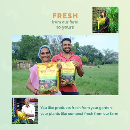 S.S. Dairy Farm Organic Vermicompost (JAIVIK KHAD) | Cow Manure & Earthworm | Best for Home Garden | Enriched Mineral for Potting Soil | Organic Compost Garden Soil | Nursery & Plants (10 KG)