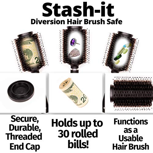 Hair Brush Diversion Safe Stash by Stash-it - Can Safe - Secret lid on top opens to store your valuables