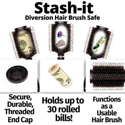 Hair Brush Diversion Safe Stash by Stash-it - Can Safe - Secret lid on top opens to store your valuables