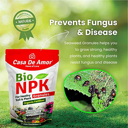 Casa De Amor Organic NPK Bio Fertilizer Granules, Perfect to Use on All Plants and Gardening (400 gm)