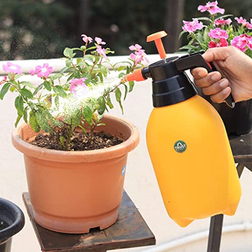 TrustBasket Pressure Sprayer 2 LTR | Sprayer Bottle for Plants | Gardening Water Pump Sprayer | Plant Spray Bottle for Garden | Yellow Color