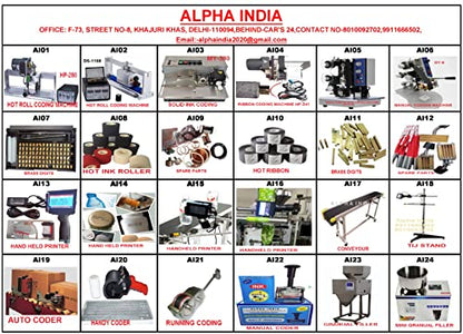 Alpha India Manual Batch Printing Machine Groove Type(with 4,MM Letter KIT)