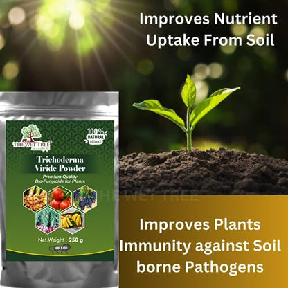 THE WET TREE Trichoderma Viride Powder | Bio Fungicide for Home Garden Plants | Controls Root Rot, Stem Rot, Bacterial & Fungal Diseases 250GM