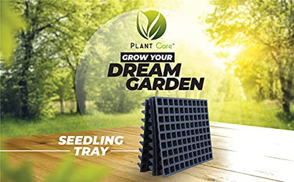 PLANT CARE Seed Starter Kit, 99 Cell Seedling Trays Gardening Germination Plastic Tray Nursery Pots Mini Propagator Plant Grow Kit Plug Tray for Seedling Germination (99 Cavity- 0.95mm)- Pack of 25