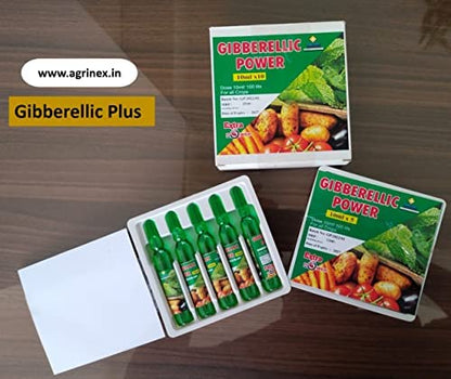 AGRINEX CORPORATION Gibberellic Power (0.1%)/ Vegetable special/Banana-tomato special/Plant growth booster/Plant hormone/Plant growth hormone (GIBBERELLIC POWER).,10mlX5 ampule (50ml) Pack Of 2