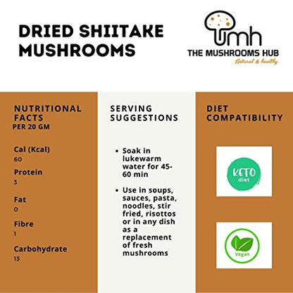 The Mushrooms Hub Dried Shiitake Mushrooms (100 g)