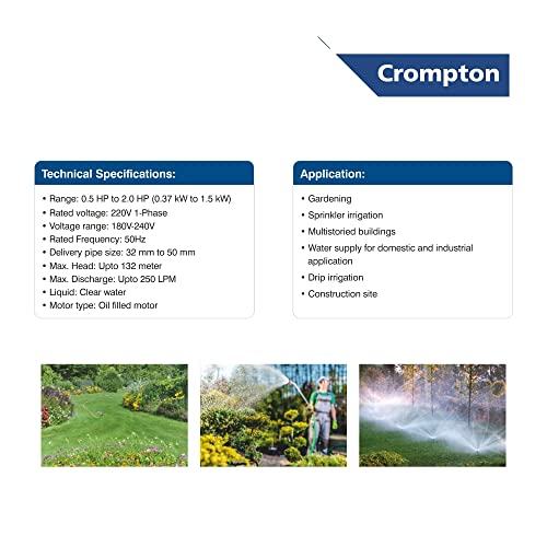 Crompton 4VO7BU1EU Borewell Submersible Oil filled Pump 1 HP 7 stage