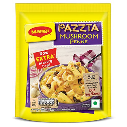 MAGGI Pazzta Mushroom Penne Pasta, Instant Pasta Made with 100% Suji & Quality Ingredients, 68.5g