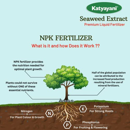 Katyayani Seaweed Extract Water Soluble Liquid | Organic Plant Growth Promoter & Bio-Stimulant | 500ml x 1 |