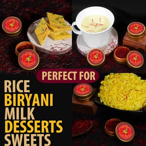 LION BRAND SAFFRON,Premium Kashmiri Mongra Saffron/Kesar (A+++ Grade) For Pregnant Women,Biryani,Beauty,Cooking&Sweets (Pack Of 1 (1Gm))