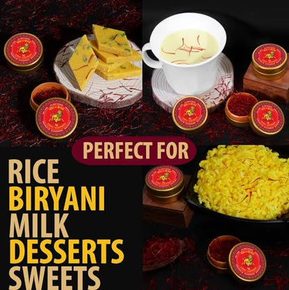 LION BRAND SAFFRON,Premium Kashmiri Mongra Saffron/Kesar (A+++ Grade) For Pregnant Women,Biryani,Beauty,Cooking&Sweets (Pack Of 1 (1Gm))