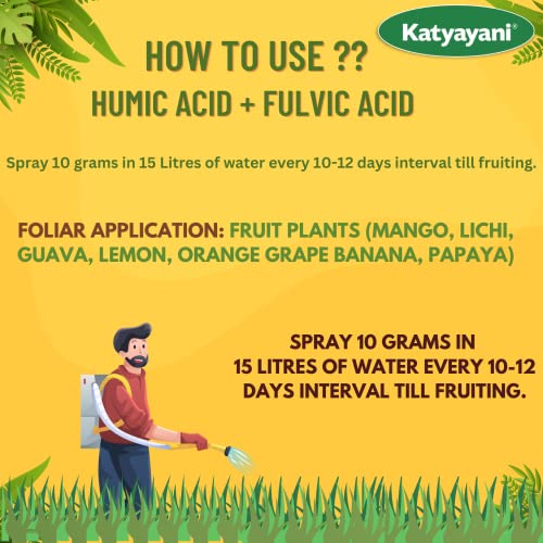 Katyayani Activated Humic Acid + Fulvic Acid 98% Super Fertilizer for All Plants Flower Vegetable Fruit 100% Organic for Home Garden Nursery & Agriculture Use Growth Stimulator (800 Gram (Set of 1))