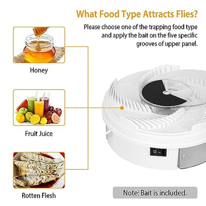 USB Powered Electric Fly Trap Automatic Fly Catcher Rotating Fly Killer Machine Pest Repellent Tool for Home Kitchen Restaurant