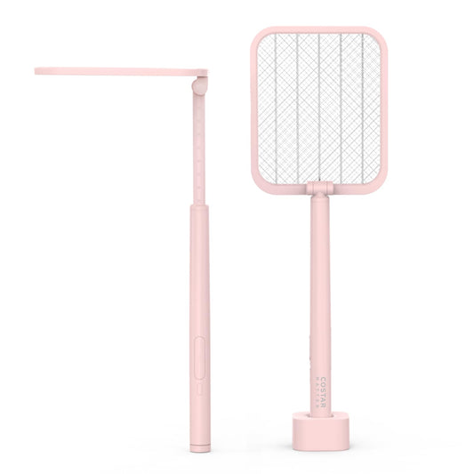 CostarMatter 3500V Electric Mosquito Racket Bat - UV Purple Light, Rechargeable Handheld Extendable Electric Fly Swatter 1200mAh (Pink)