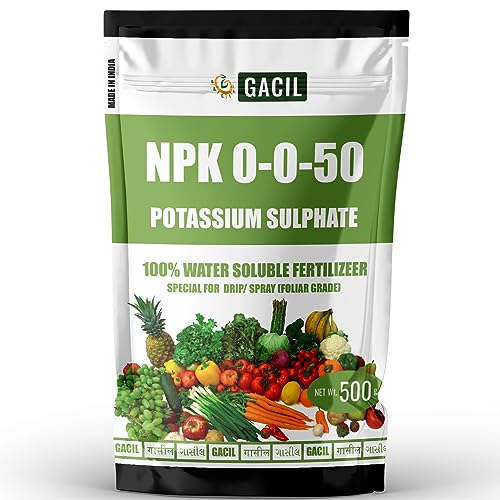 PANCHSHEEL Potassium Sulphate Super Fertilizer K2SO4 | Water Soluble & White Free Flow Powder (NPK:0050) | Suitable For Indoor-Outdoor Gardening Plants -500g