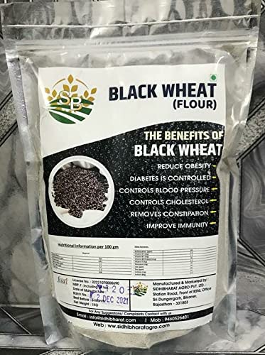 SIDHIBHARAT AGRO Black Wheat Flour,Naturaly Grown, Anti-Oxidant, Low Gluten,Rich in Micro-nutrients, High Dietary Fiber & Protien