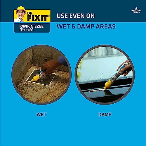 Dr.Fixit Kwik N Ezee. Ready to Use Gap and Crack Filler, 150gm (White), DIY Waterproofing for Home Use, Tile Grout and Sealant for Tiles, Concrete, Metal, PVC, Wood, Suitable for Wet & Damp areas