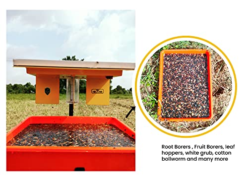 HECTARE Jumbo Automatic Solar UV Light, Li-Ion Battery and Tray Insect Trap with 10 watt Solar Panel for Pest Collection, Yellow
