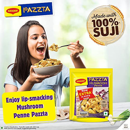 MAGGI Pazzta Mushroom Penne Pasta, Instant Pasta Made with 100% Suji & Quality Ingredients, 68.5g