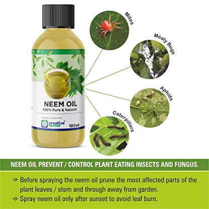 Neem Oil for Plant Pest Control - Organic Pesticide Plants and Flowers Use Insects Pesticides 100Ml