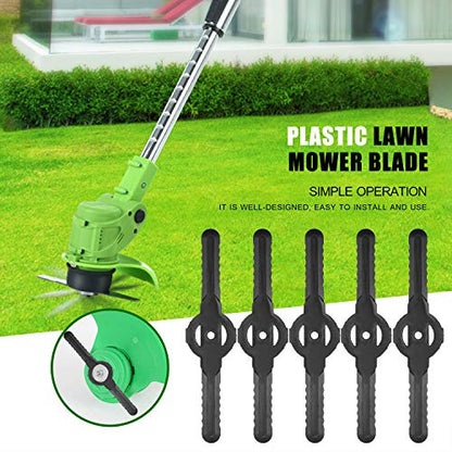QUKAN Plastic Lawn Mower Blade Grass Cutter Grass Trimmer Weeder Blade Replacement Mower Accessory for Garden Agriculture Use 5PCS/Pack