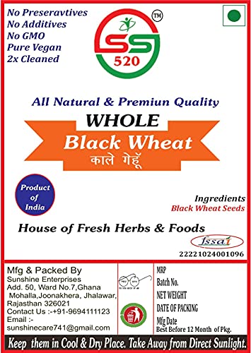 SS520 Whole Black Wheat |1kg. Kale Gehun |Kala Gehu|Triticum Aestivum |Best Seeds for Eating & Atta