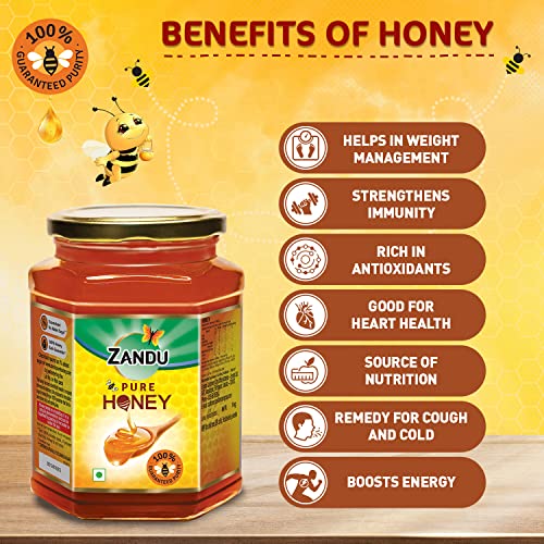 Zandu Pure Honey || 100% Pure || No Added Sugar & Adulteration, 1KG