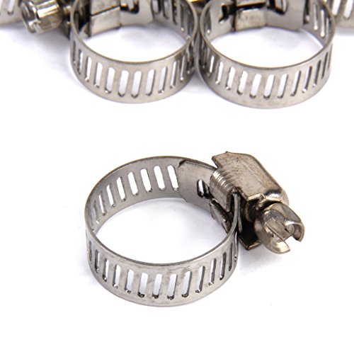 Generic 10Pcs Adjustable Fuel Petrol Pipe Hose Clips Stainless Spring Clamp 13-19Mm