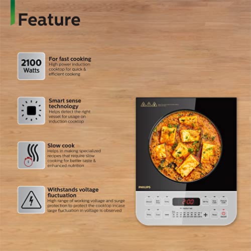Philips Viva Collection HD4928/01 2100-वाट इंडक्शन कुकटॉप (काला)