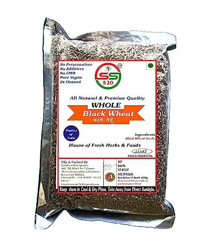 SS520 Whole Black Wheat |1kg. Kale Gehun |Kala Gehu|Triticum Aestivum |Best Seeds for Eating & Atta