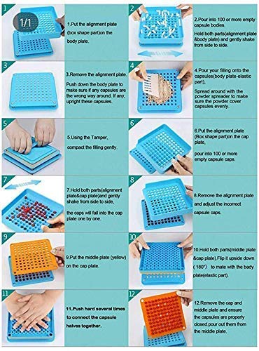 PATCO - 100 Holes - Manual Empty Capsule Filling Machine/Powder Filler Board | Capsule Filling Tray (Size 00 Capsules - 950 mg Powder Filling)