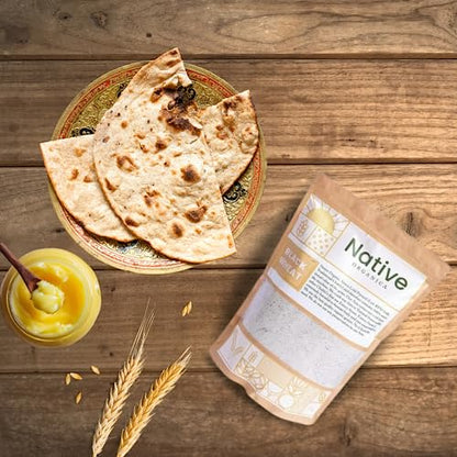 Native Organica "Natural Hand Chakki Black Wheat Flour (2 Kg) Ideal for Consumption & Culinary Use | Packed with Antioxidants | Ideal for Individuals with High Blood Sugar"
