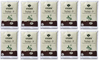Utkarsh Trichoz-P (Trichoderma Viride 1.5% W.P.: 2 x 10^6-10^8 CFU/gm) (900 gm)- Pack of 10 Bio Fungicide