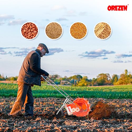OREZEN Agricultural Manual Seeder | 12 Teeth Seeder | Hand Push Type Seed Machinery | Seed Drill | Seed Planting