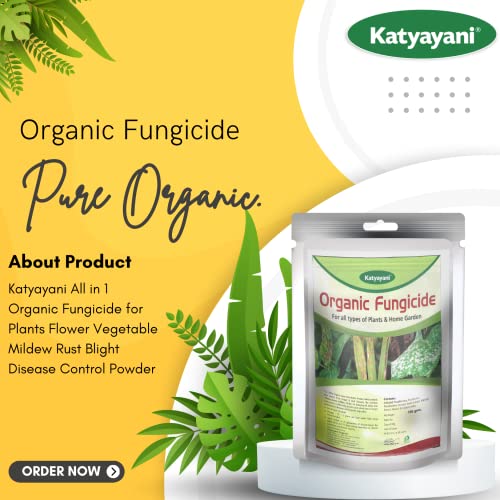 Katyayani All in 1 Organic Fungicide for Plants Flower Vegetable Mildew Rust Blight Disease Control 100 Gram Powder Pack of 1