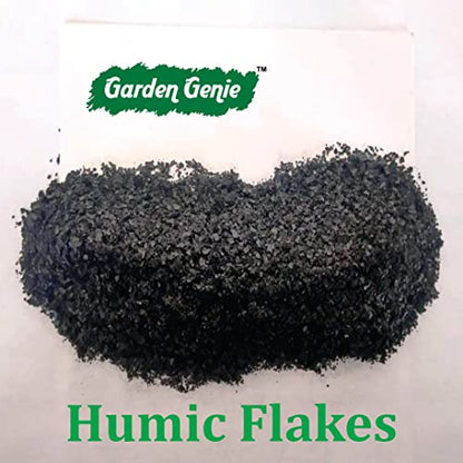 Garden Genie Humic Acid for Plants (Potassium Humate Flakes 98%) | Plant Growth Enhancer, Soil Conditioner, Improves Plant Root System, 900 gm