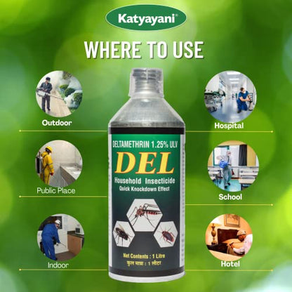Katyayani Deltamethrin 1.25% ULV मच्छरों, कॉकरोच, खटमल, मक्खी, उड़ने और रेंगने वाले घरेलू त्वरित नॉक डाउन कीटनाशक थर्मल या अल्ट्रा लो वॉल्यूम फॉगिंग स्प्रे (1 लीटर (1 का सेट))