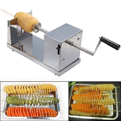 NAFEES Potato Slicer, Potato Twister Spiral Potato Cutter Stainless Steel Slicer Machine for Fruit, Potatoes, Tornado Chips, Cucumber or Carrots
