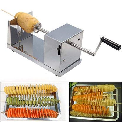 NAFEES Potato Slicer, Potato Twister Spiral Potato Cutter Stainless Steel Slicer Machine for Fruit, Potatoes, Tornado Chips, Cucumber or Carrots
