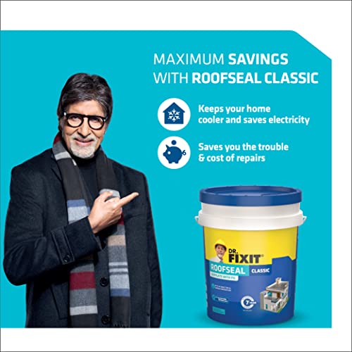 डॉ. FIXIT रूफसील क्लासिक, 4 लिटर, घरांसाठी वॉटरप्रूफिंग सोल्यूशन, टेरेस, छप्पर
