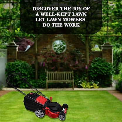 FALCON Roto Drive-460 1600W 18" Electric Rotary Lawn Mower 2800 RPM Grass Cutting Machine with 70L Catcher Box & 7 Adjustable Heights for Maintaining Garden Yard Farm