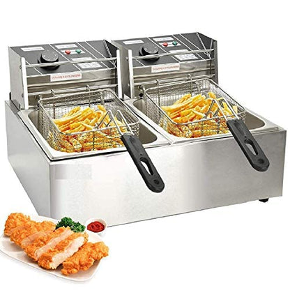 Kobbey Deep Fryer Machine Electric 12 Ltr Double Tank 6+6 Ltr with Copper Heater 5 Year Warranty