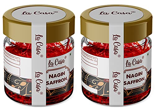 La Casa Super Negin Saffron | Combo Pack of 2 | Super Negin | Original Kesar | Premium A++ Grade Keshar | for Biryani/Milk | Purest Finest Zafran Threads | 5gm X 2 |