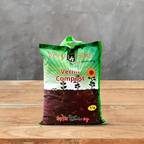 India Gardening Vermicompost for Plants, 100% Organic Fertilizers for Home Gardening and Indoor Plants, Organic Compost to Improve Soil Quality - 5kg