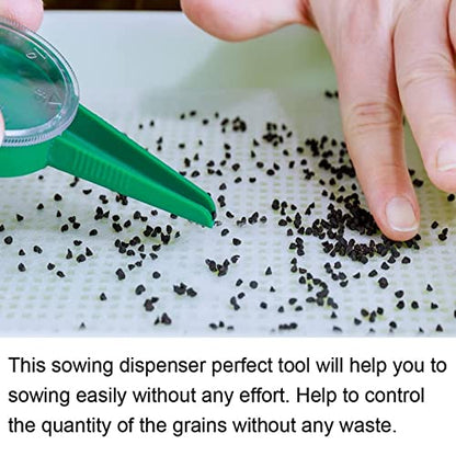 Seed Dispenser, Plastic Reusable Easy to Clamp Spread Evenly Seed Planter 5 Gear Green Planter 2Pcs Red Seeder Handheld Seed Spreader with 2 Transplanting Tools for Flowers Lettuce