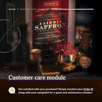 Keynote Kashmir Saffron | Kashmiri Kesar | Keshar | Whole Threads | Gift Box | Vacuum Packed Glass Bottle 3 g | Pack of 1