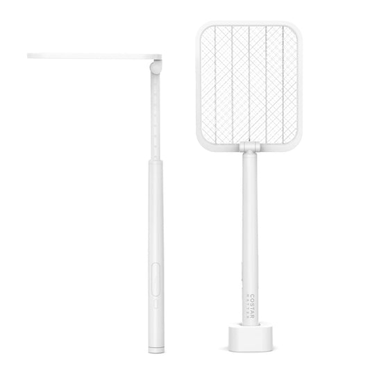 CostarMatter 3500V Electric Mosquito Racket Bat - UV Purple Light, Rechargeable Handheld Extendable Electric Fly Swatter Up to 78CM, 1200mAh Auto Mode Mosquito Killer Foldable Racket